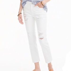 J crew white distressed high waisted jeans